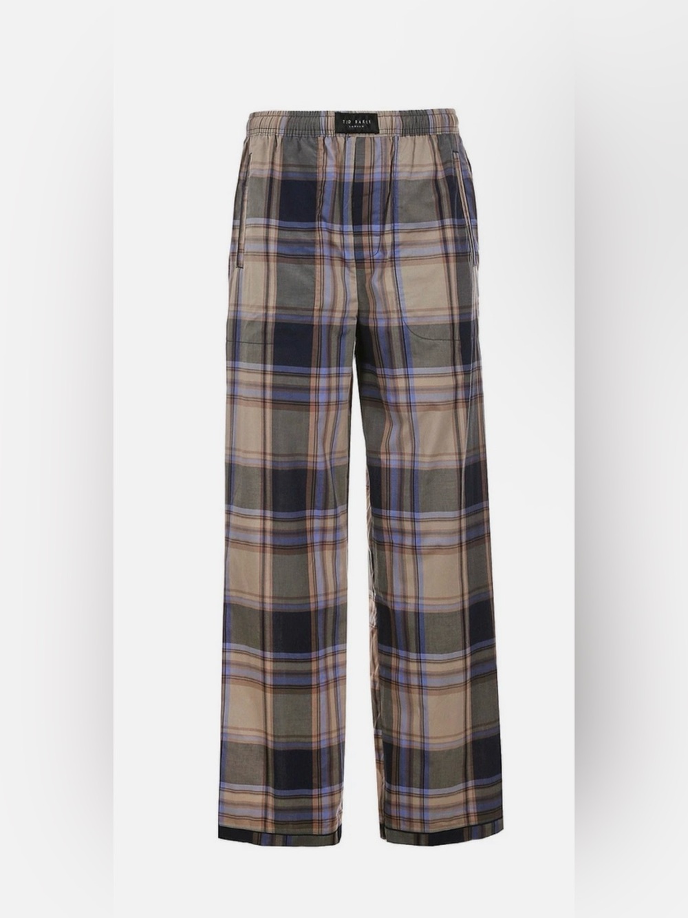 Ted Baker London Men's Plaid Woven Lounge Pants, Foggy Night, Medium